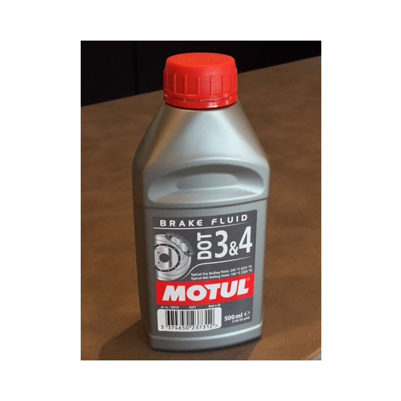 Liquide de frein DOT 3 et 4 Motul, 500 ml, pour Mustang